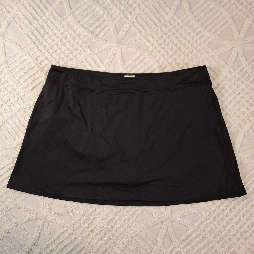 Lands End Womens Black Swim Skirt Built-in Brief Size 18‎ Modest Swimwear